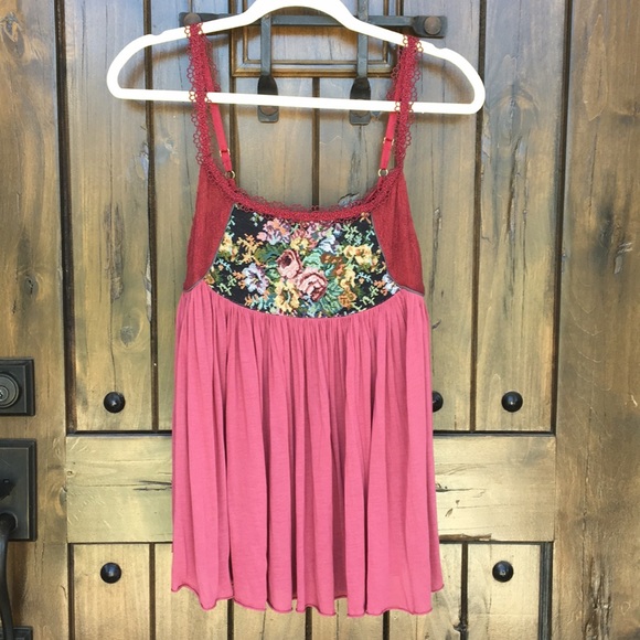 -SOLD-Free People Tapestry & Lace Tank Top XS - S - Picture 6 of 8